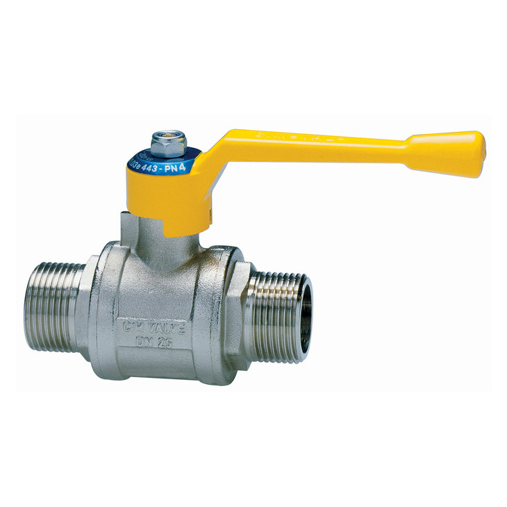 Male/male ball valves for gas