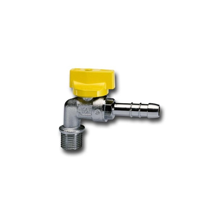Ball bib taps for gas with safety handle