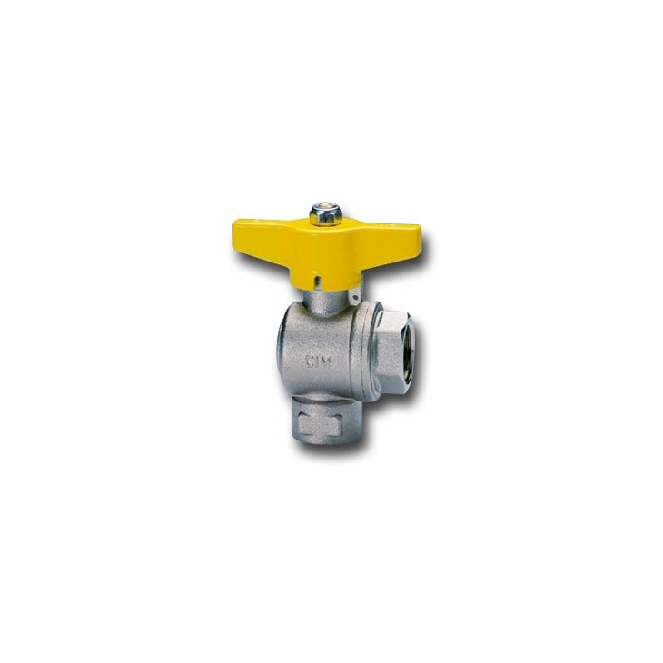Right angle ball valves for gas