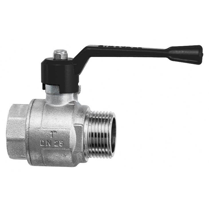 Valvola a sfera a passaggio integrale - serie t14 - maniglia a leva in alluminio nera