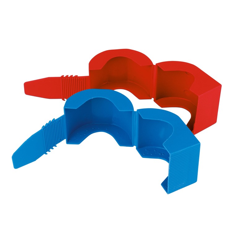 Sigillo di sicurezza antimanomissione in materiale plastico di colore azzurro o rosso - misura unica