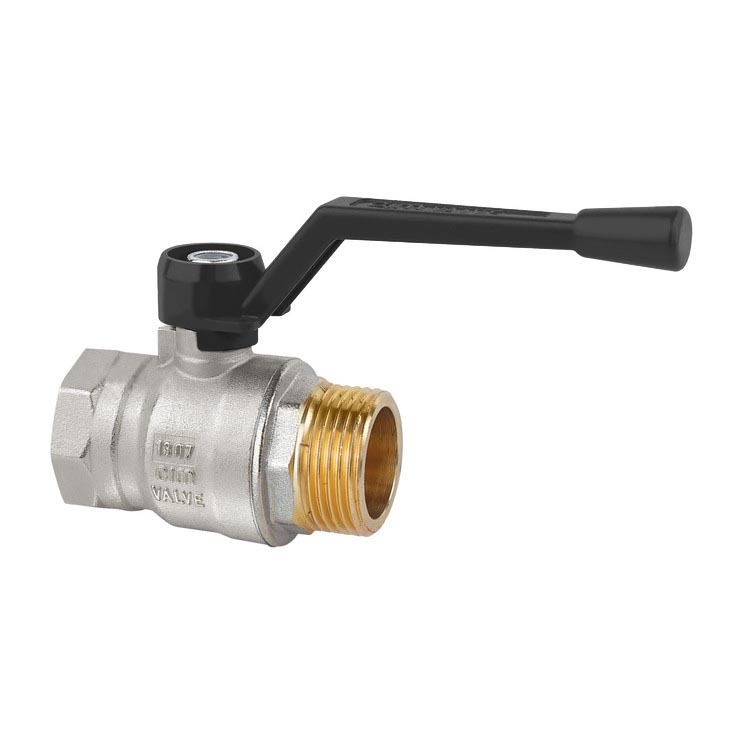 Valvola a sfera a passaggio integrale - serie red5 - maniglia a leva in alluminio nera