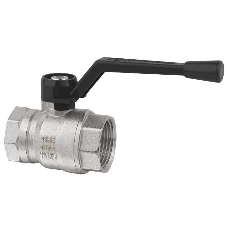 Valvola a sfera passaggio integrale - serie red5 - maniglia a leva in alluminio nera